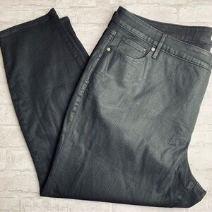 NEW Loft Black Coated Skinny Jeans Plus Size 26 NWT Vegan Leather😍